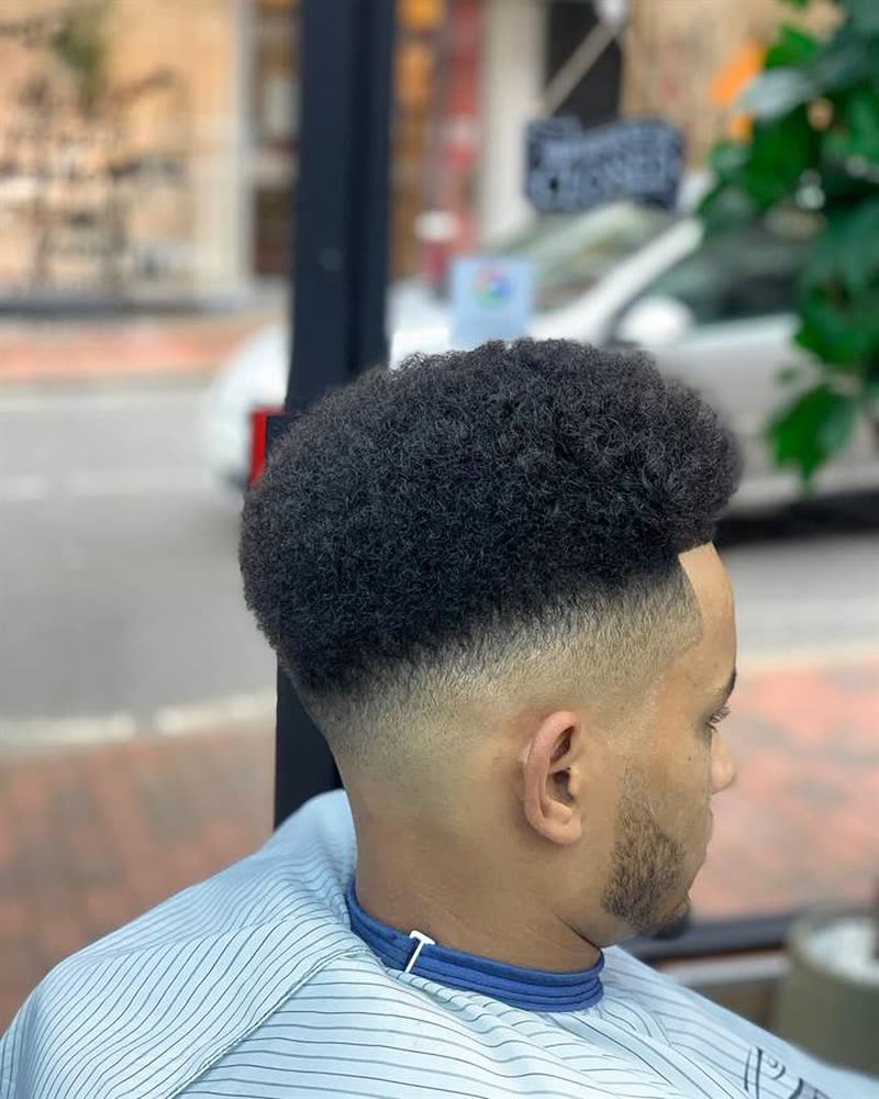 Afro with a taper fade