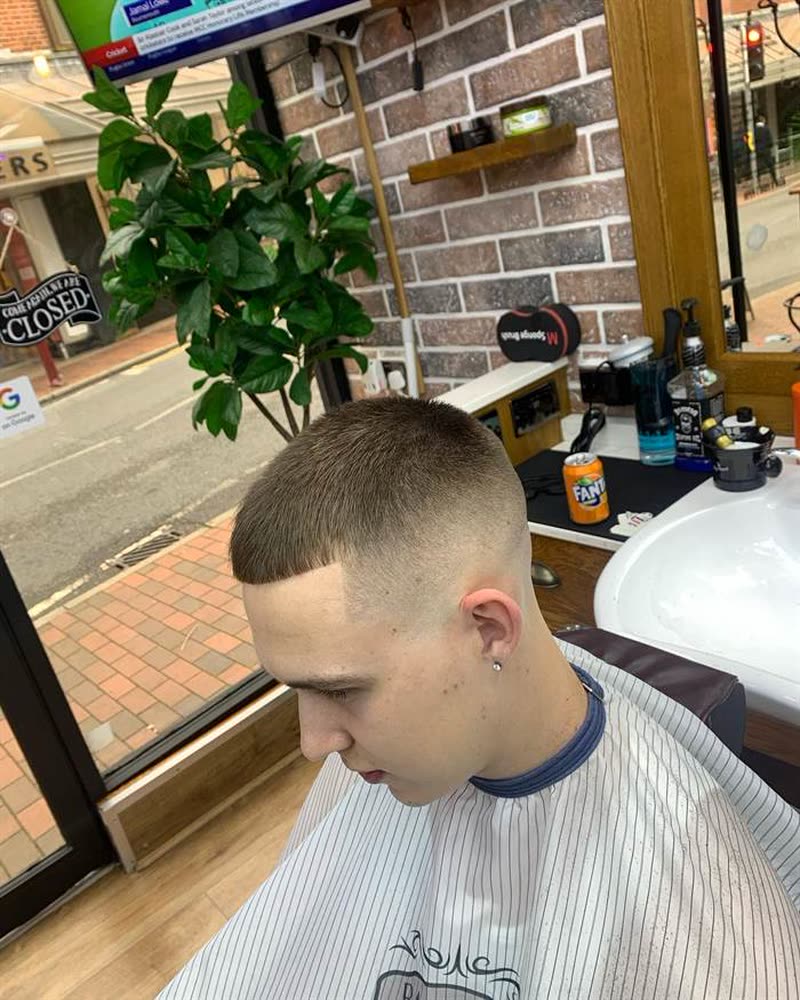 Crew cut with a skin fade