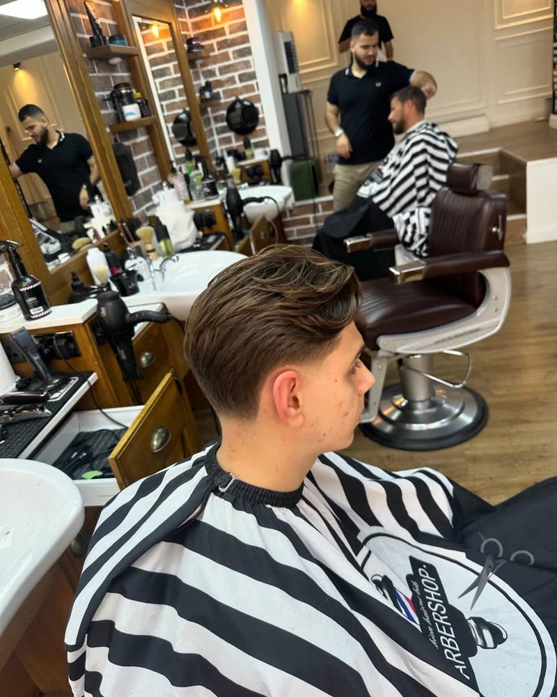 Textured scissor cut on the shop floor at Royal Barbers Tunbridge Wells